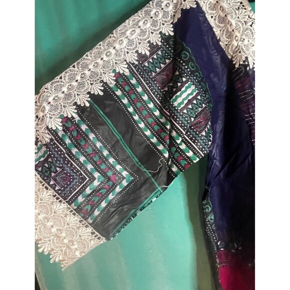 The African Star Traditional Unisex Dashiki Navy Blue w/White Lace New Tags OSFM - Picture 5 of 8